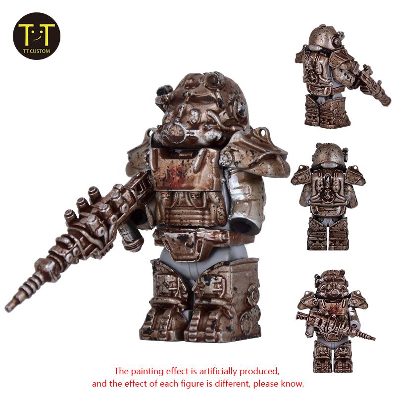 1 STÜCK Militärsoldaten Mini Anime Action Fallouts Figuren Waffen Roboter Mecha Bausteine Ziegel DIY Spielzeug für KINDER Geschenk