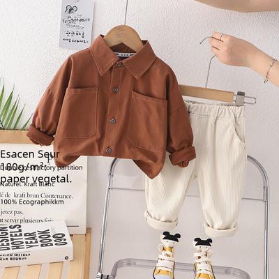 Boys' Spring & Autumn Fashionable Two-Piece Suit: Stylish Children's Clothing Set