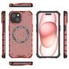 For iPhone 15 Case Honeycomb Design Magnetic TPU+PC Phone Cover