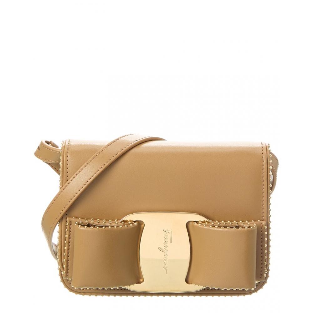 

Salvatore Ferragamo Ferragamo Vara Bow Leather Crossbody Brown Medium