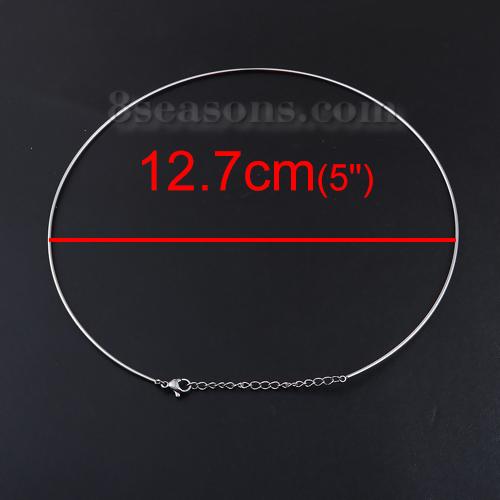 304 Stainless Steel Collar Neck Ring Necklace Silver Color For Women Men Fashion Gifts 40cm/45cm long, 1 Piece