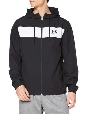 UA Sports Style Training Woven O Men's Windbreaker, Black/Black