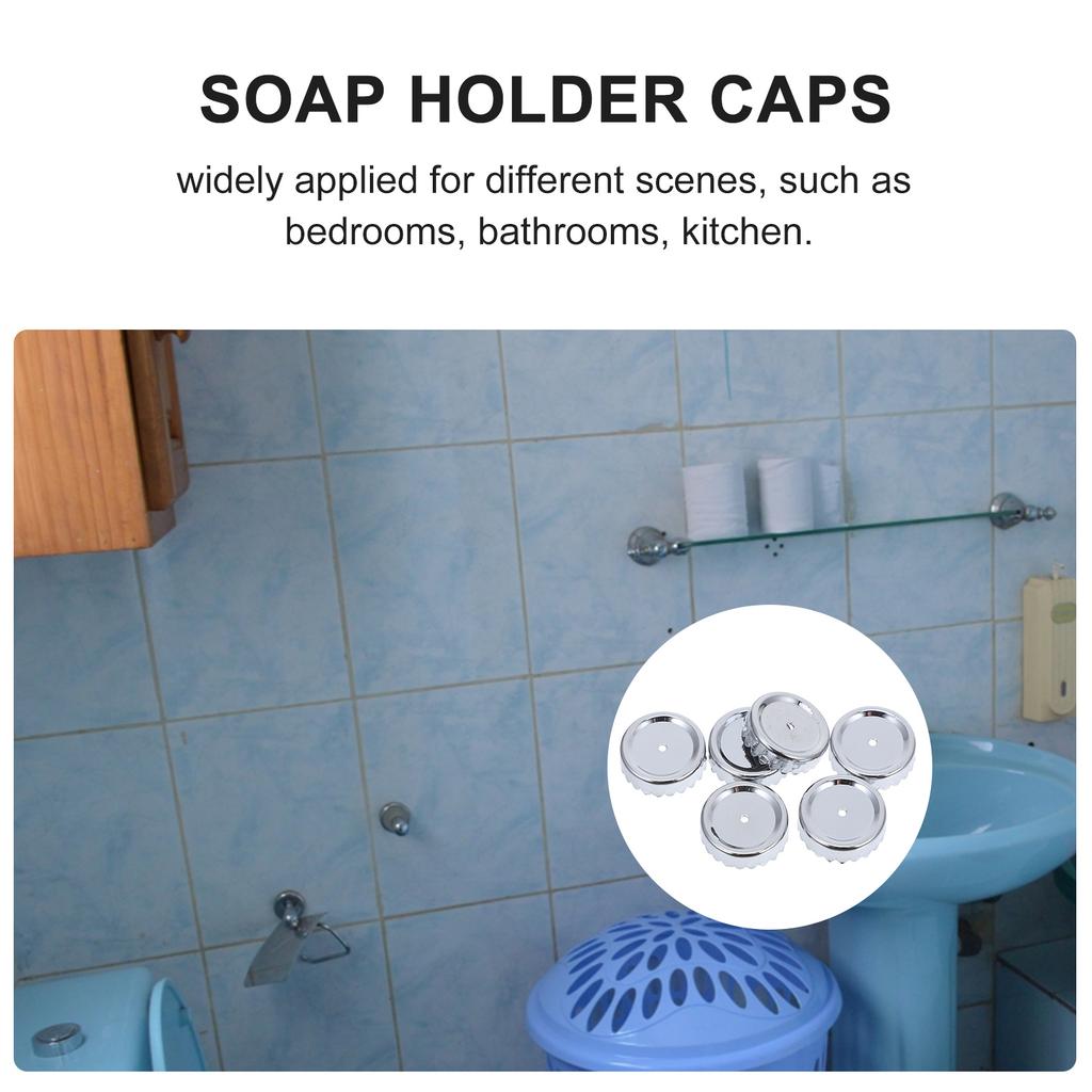 6 Pcs Soap Holder Cover El Parts Magnetic Premium Material Rack Bathroom Caps Stainless Steel Storage