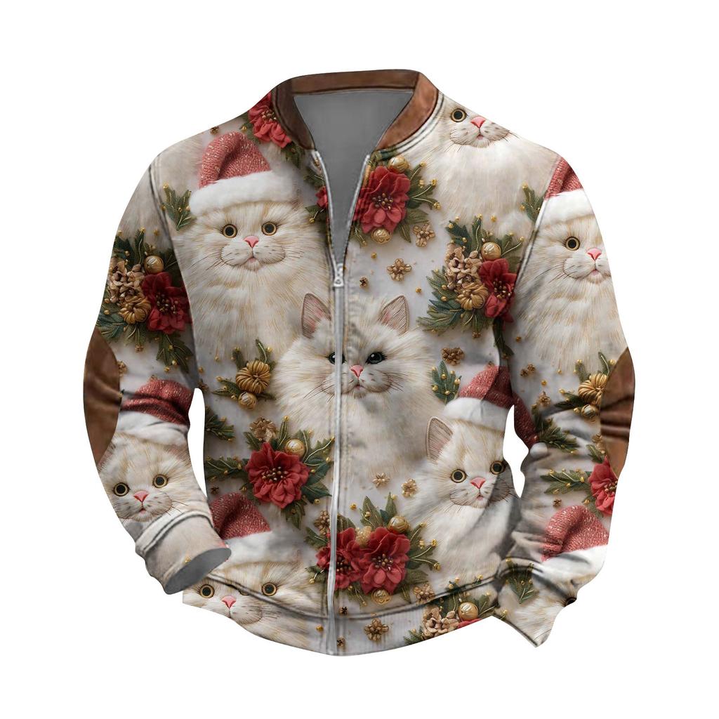 Pánská mikina pro volný čas v retro stylu s otevřeným zipem