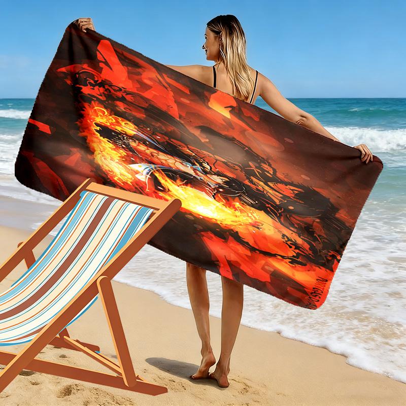 Skull Crossbones: Moon Mystery Beach Towel Outdoor Camping Beach Seaside Outdoor Pool Towel Swim Printing Comfort Beach Fashion