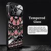Elegant Black with Pink Roses Glass phone case mobile phones for iphone 17 pro max cover for iPhone 17 16 15 14 13 12pm Pro Plus