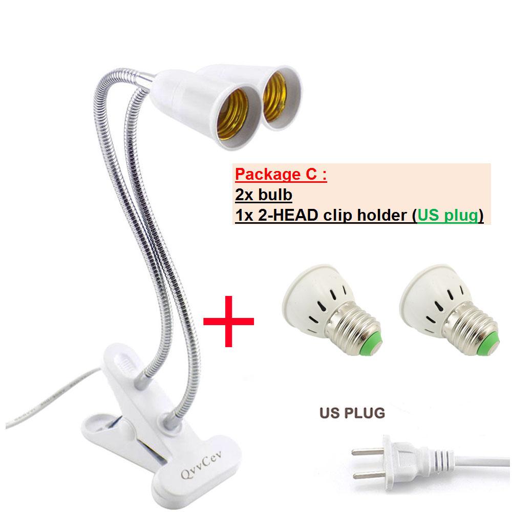 

80LED 3 Head Full Spectrum Sunlight Flower Plant Grow Light Phyto Lamp Desk Clip Yellow Fitolamp Indoor Veg Growbox Greenhouse 60 LED