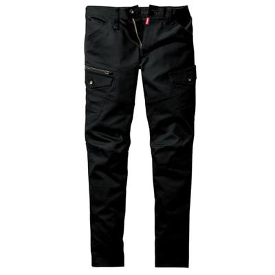 BURTLE Cargo Pants 5022 Crazy Stretch Work Uniform for Fall/Winter, Men's and Women's, Unisex, Workwear, Item #005-5022-Strap (Size 35. Black, L)