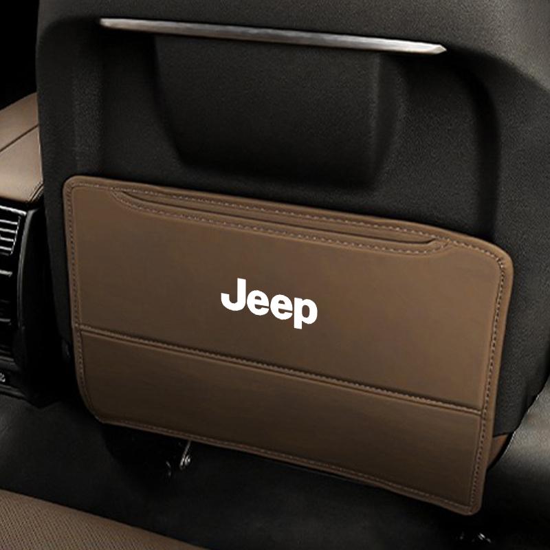 1pcs Car Seat Back Protector Anti Kick Pad Prevent Dirt Leather Cover For Jeep Renegade Wrangler JL JK Gladiator Grand Cherokee AKZ1