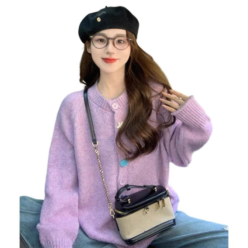 Loose Lazy Wind Women's Sweater Jacket Autumn Clothes New Small Knitted Cardigan Women's High-end Top