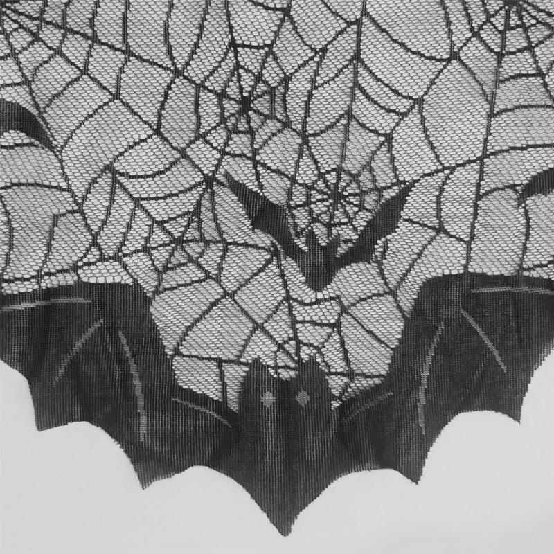 Halloween Decoration Cobweb Table Runner Tablecloth, Mantel Scarf Cover for Halloween Party