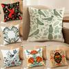 Simple Farm Crop Flower Print Pillow Case Double-Sided Plush Sofa Cushion Covers Organic Breathable Invisible Zipper