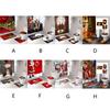 3X Christmas Bathroom Rug Set Non-Slip Bath Mat Toilet Lid Cover Christmas Decor