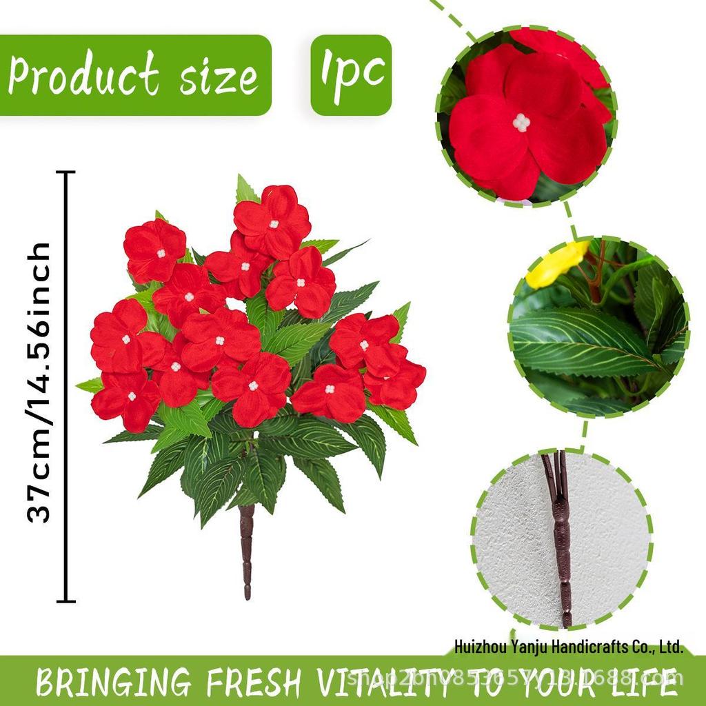 Spring Balsam Artificial Flower Bunch for Home and Outdoor Decor