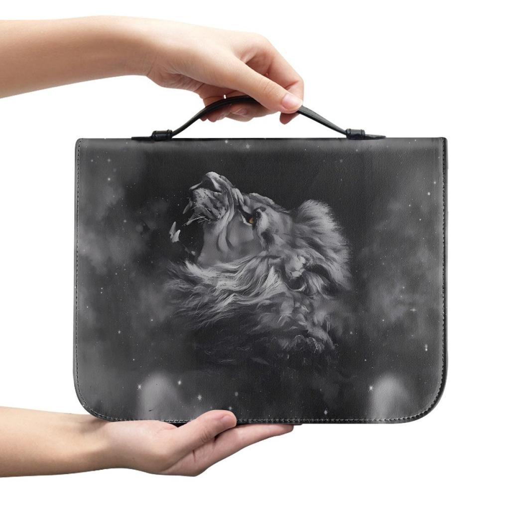 Sunflower Printing Portable Storage Pu Material Book Case Portable Book Bag