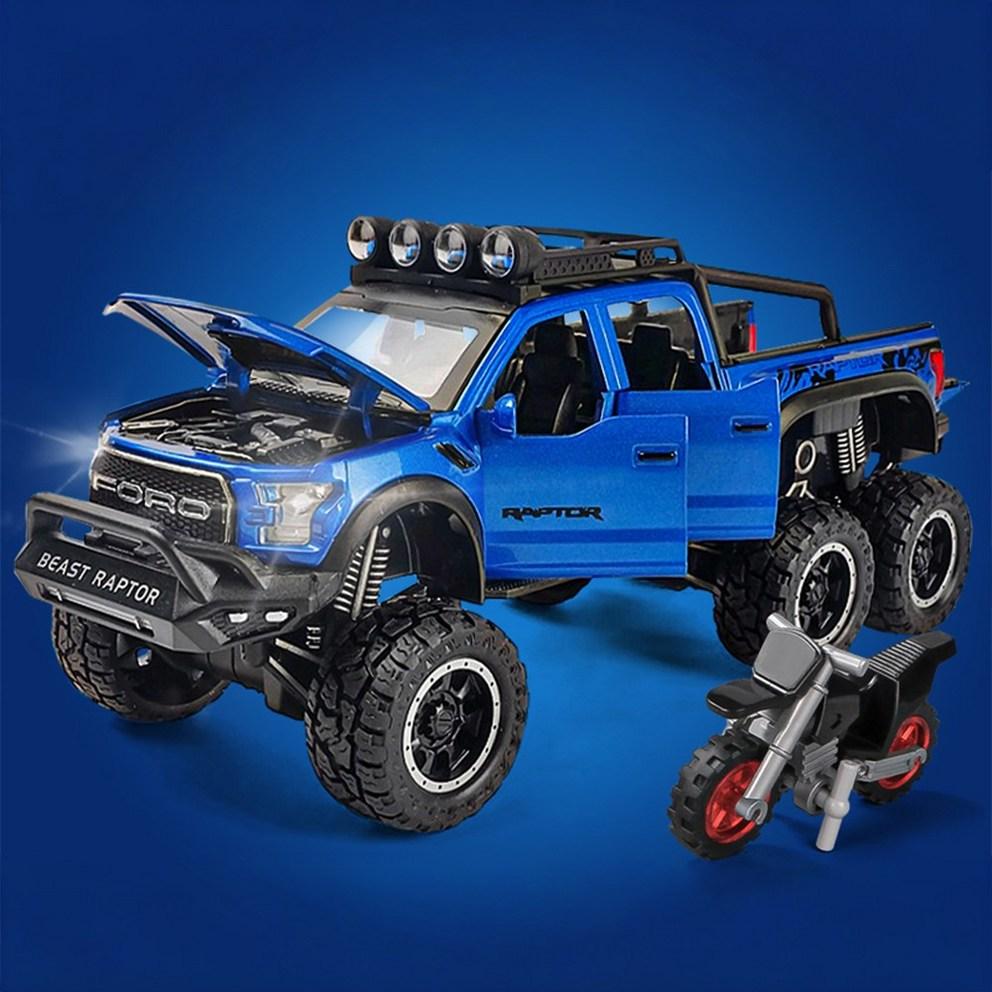 MyCar Premium 1:24 Die-cast Alloy Ford Raptor F-150 Model Car - Collectible Figurine & Decor, Blue