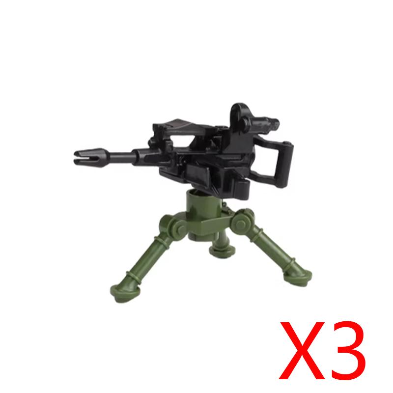 Army WWII Soldier Figure Armaments Brick Playset Gatling M2 Heavy Machine Aviation Gun NSV Bullet Chain Mortar ZB53 Toys Playsetss T12