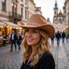 Stylish Breathable Jazz Knight Hat Heart-Shaped Diamond Wide Brim Cowboy Hat Solid Color Sun Hat For Men Women