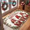 1pc, 2D Flat Printing, Christmas Faceless Doll Holiday Greetings Door Mat, Colorful And Non-Slip, Machine Washable Carpet, Suitable for Home Decor, En