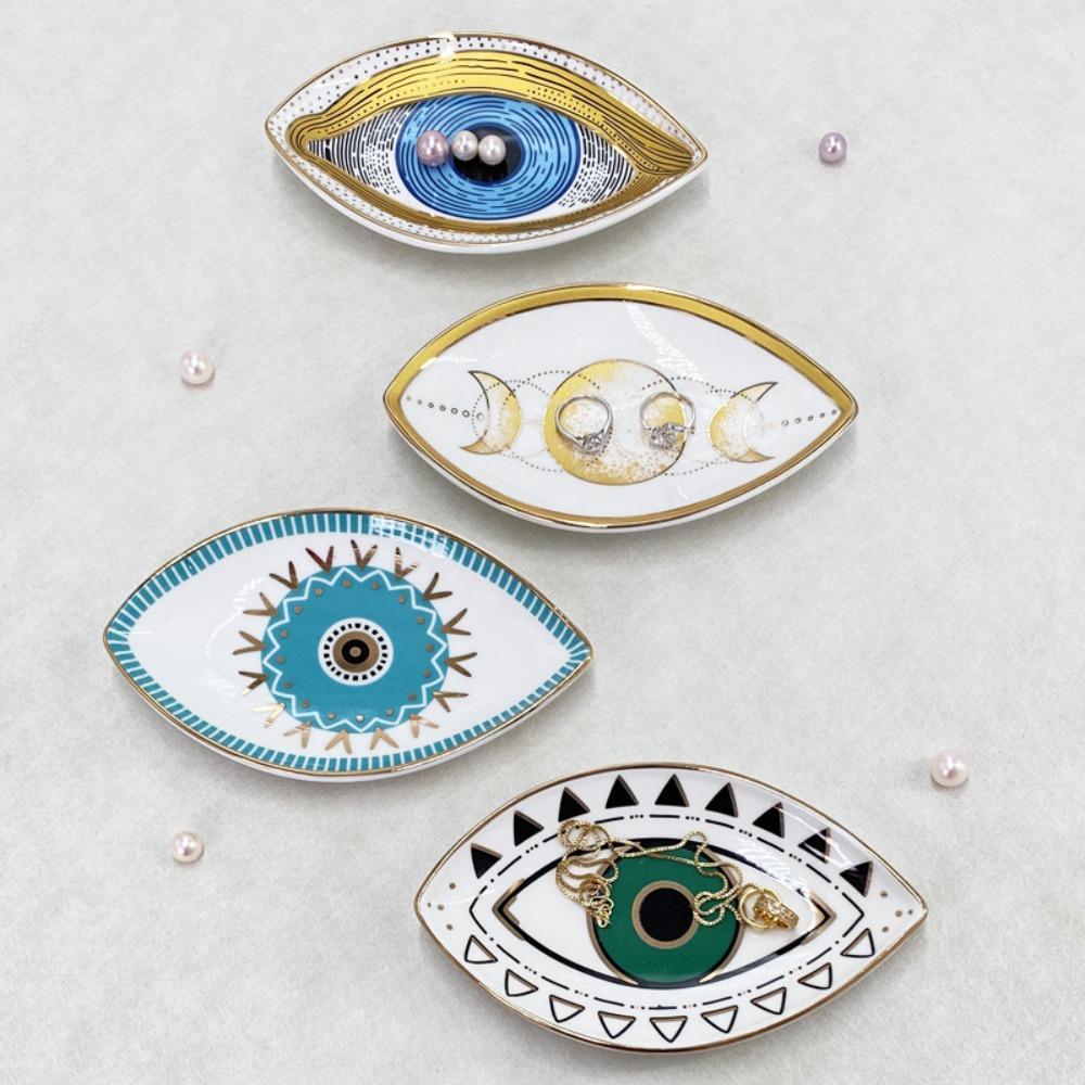 Oval Decorative Plate Ceramic Dessert Plate Unique Trinket Plate Entryway
