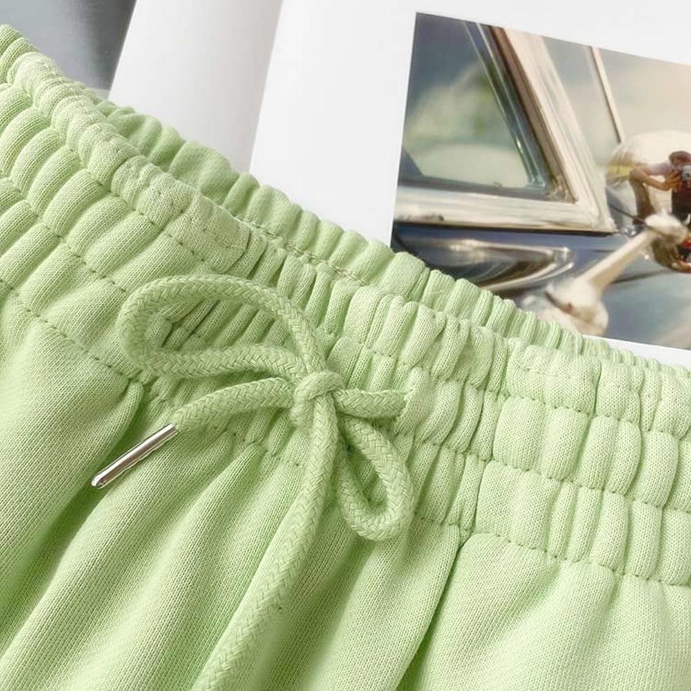Shorts de Pierna Ancha de Color Sólido de Cintura Alta para Mujer de Verano – Tallas Grandes, Ligeros, Corte Holgado, Estilo Deportivo Casual