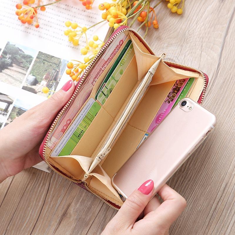 New Women's Wallet Long Zipper Student Bag Single Handle Carrying HandBags