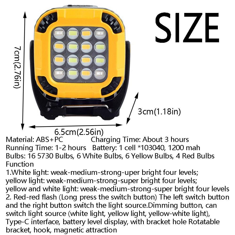Super Bright Camping Led Work Light Compact Portable Mini Camping Light USB Rechargeable Cordless Outdoor Emergency Lantern
