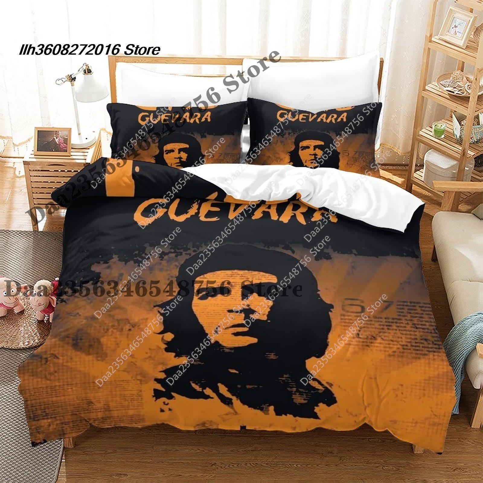 

New Che Guevara Bedding Set Single Twin Full Queen King Size Bed Set Aldult Kid Bedroom Duvetcover Sets 3D Print Anime Bed AU Single(140*210cm)3pcs