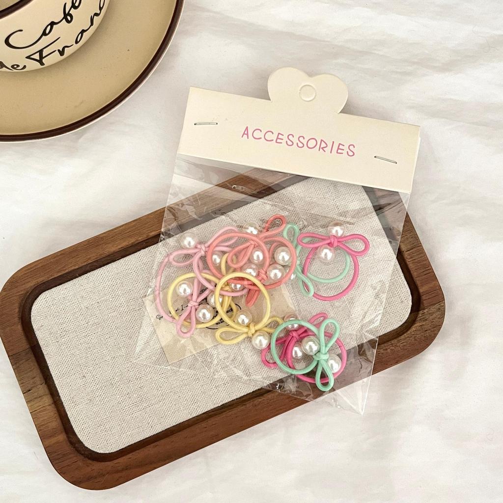10Pcs Children's Elastic Hair Bands Candy Color Baby Girls Hair Rope Ties Ponytail Holder Rubber Band Hair Accessories Headwear
