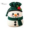 Christmas Pouch Craft Set Crochet Kit, DIY Santa Snowman Pouch, Cute Penguin Elk Bear Knitting Supplies Designs, Storage Bag Kit for Beginners,