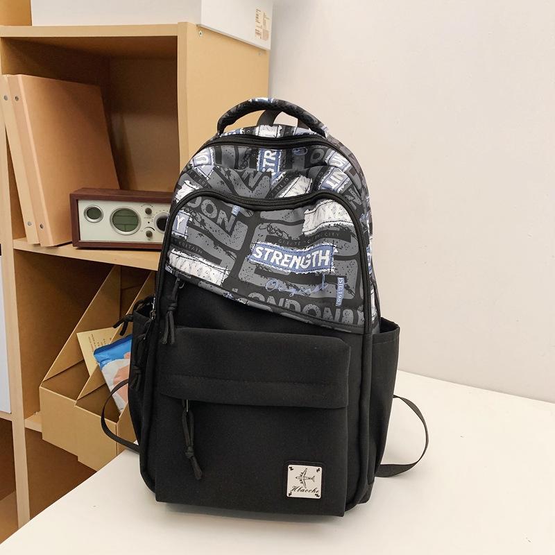 Schoolbag School Bag Male College Student Large Capacity High School Junior High School Student Versatile Tide Brand Backpack Girls Backpack ins 