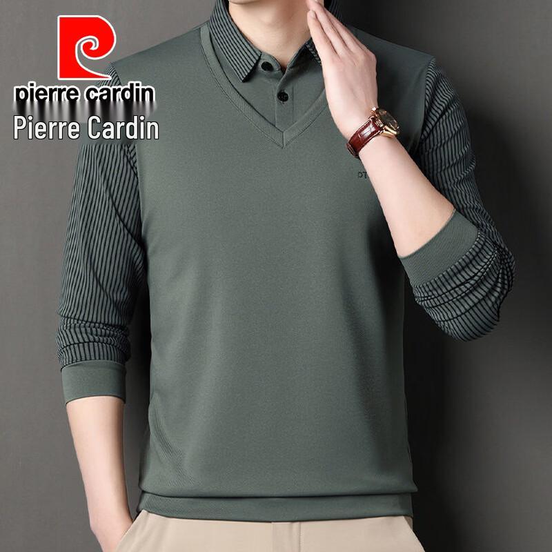 Pierre Cardin Men's Faux Two-Piece Knit Polo Shirt