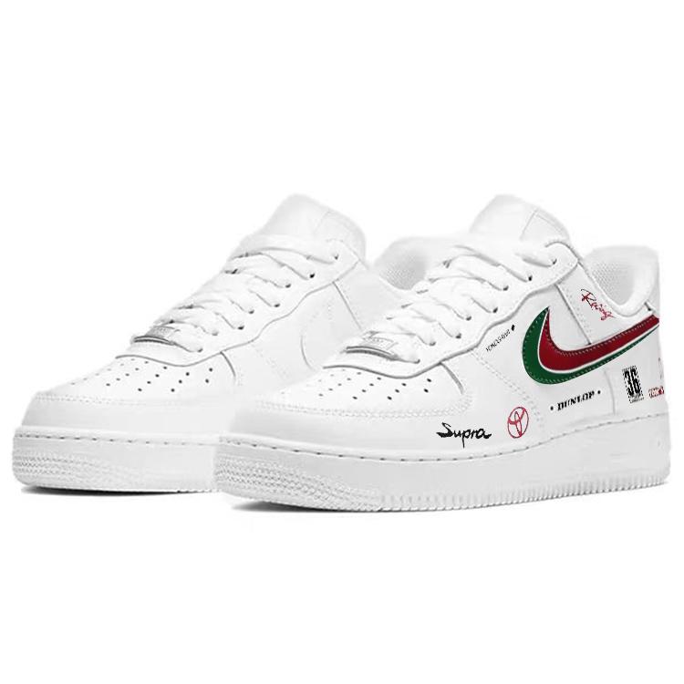 Nike Air Force 1 Speed And Passion, Extraordinary Racing Driver Slip Resistant Low top Skateboard Shoes GS White Red DD8959-100(Team366-)