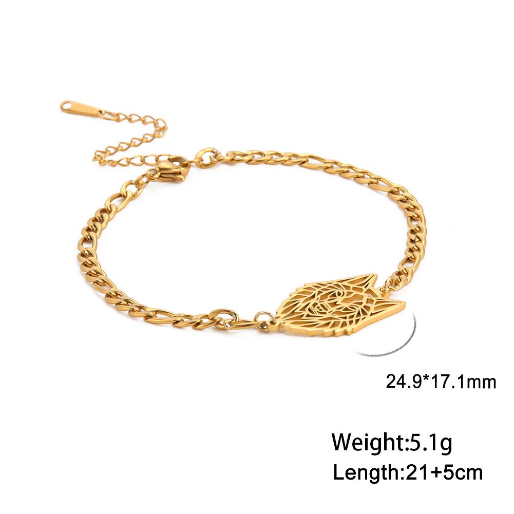 My Shape Punk Wolf Bracelets Bangle For Men Women Stainless Steel Figaro Chain Fashion Men's Wrist Jewelry Pulseiras Masculina