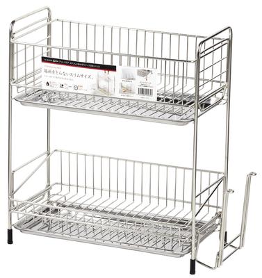Pearl Metal Plat 2 Acier inoxydable Avec Égouttoir, Mince, Étage, Acier, Aqua, HB-3935
