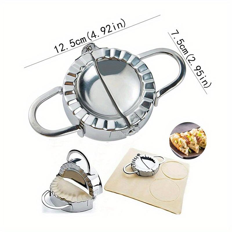 Stainless Steel Dumpling Mold and Wonton Maker, Heavy Duty Manual Dough Presser for Home Kitchen Baking, Easy to Clean Metal Pastry Making Tool Set