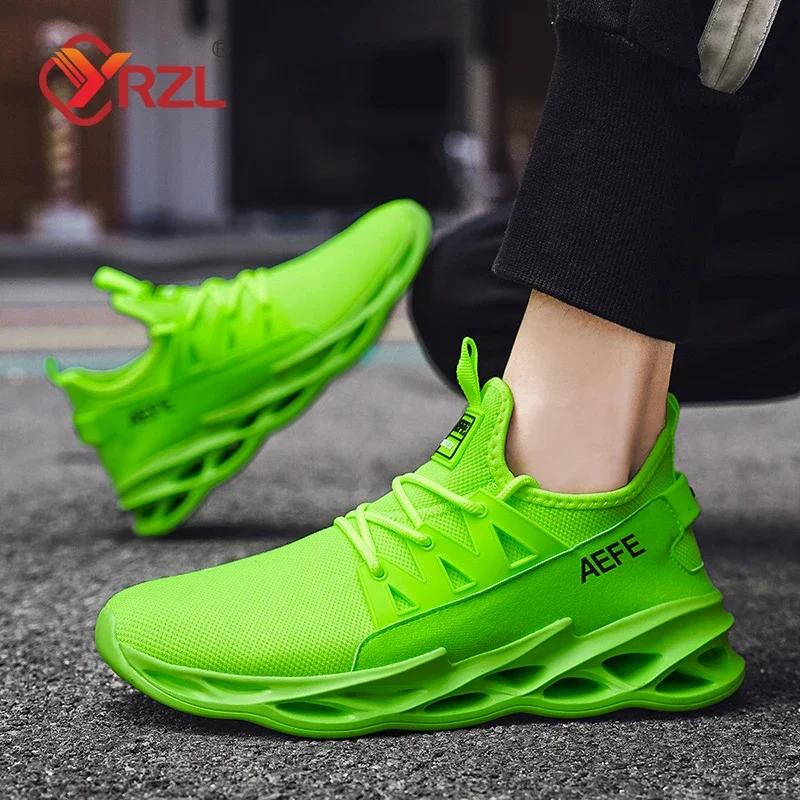 YRZL Men's Breathable Running Shoes High Quality Lightweight Non Slip Comfortable Sneakers for Men Cushioned Fashion Sport Shoes