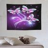Traumschmetterling Wandteppich Lila Tuschemalerei Schmetterlinge Kinder Mädchen Wandteppiche Heimdekoration für Wohnzimmer Schlafzimmer