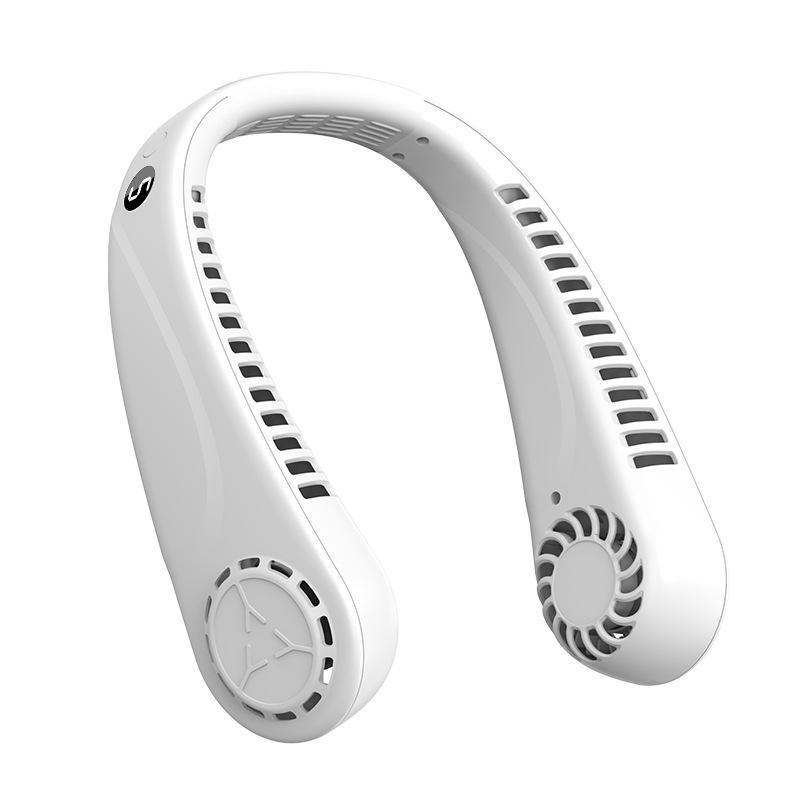 

Портативный уличный мини USB-зарядный шейный вентилятор безлистный дизайн ленивый человек висит шейный вентилятор белый