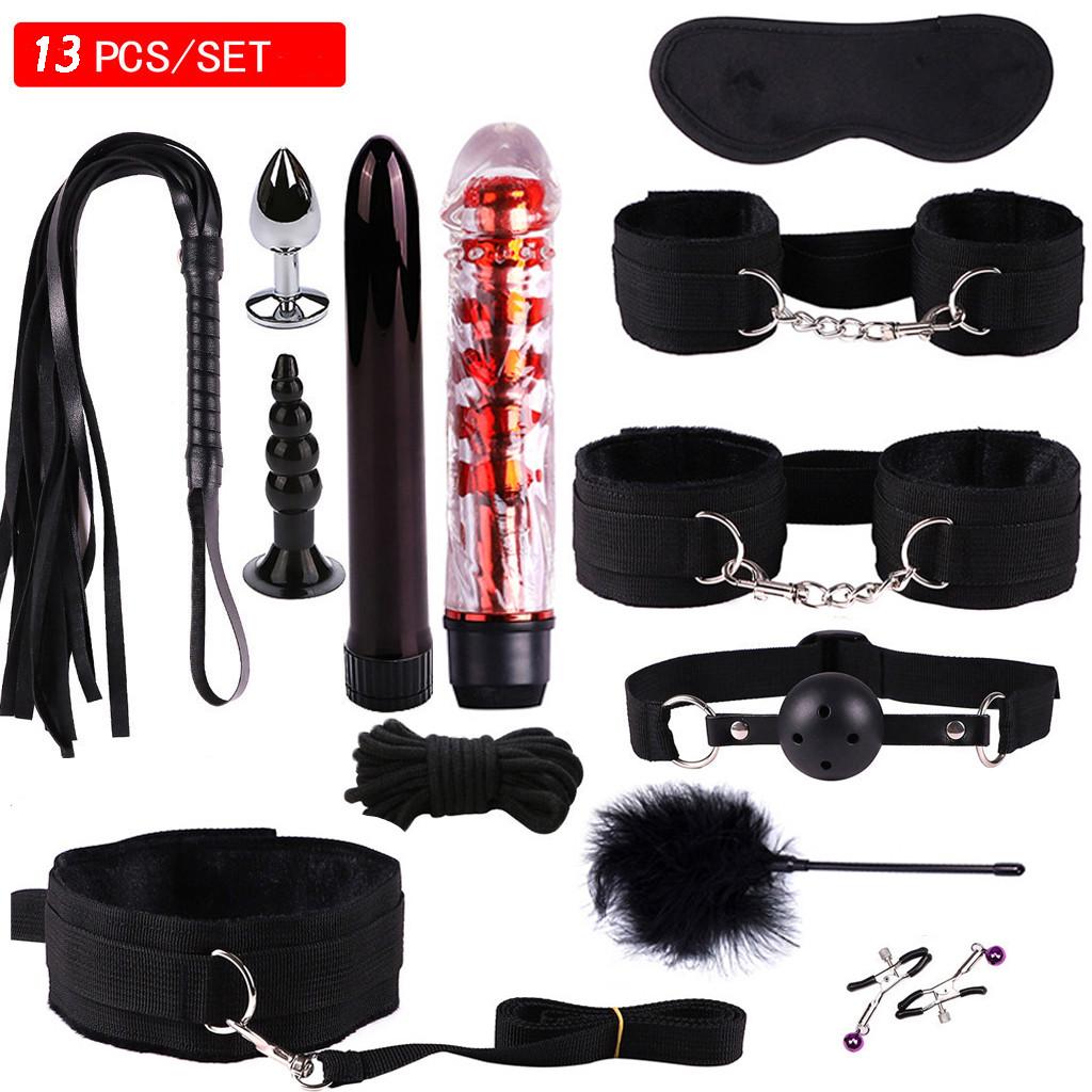 Nippelplugger Anal Vibrator Håndjern Maske Vibrasjonssett