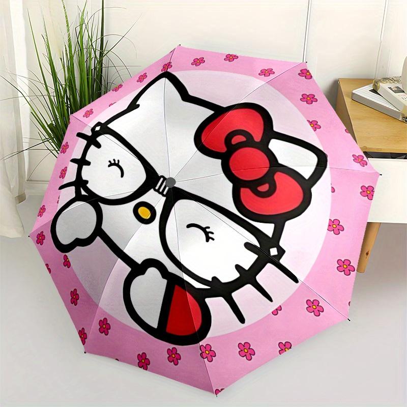 1pc Hello Kitty Automatic Umbrella - 8-Rib Foldable Design, Outdoor Adventures, Durable Canopy Material yy250827190