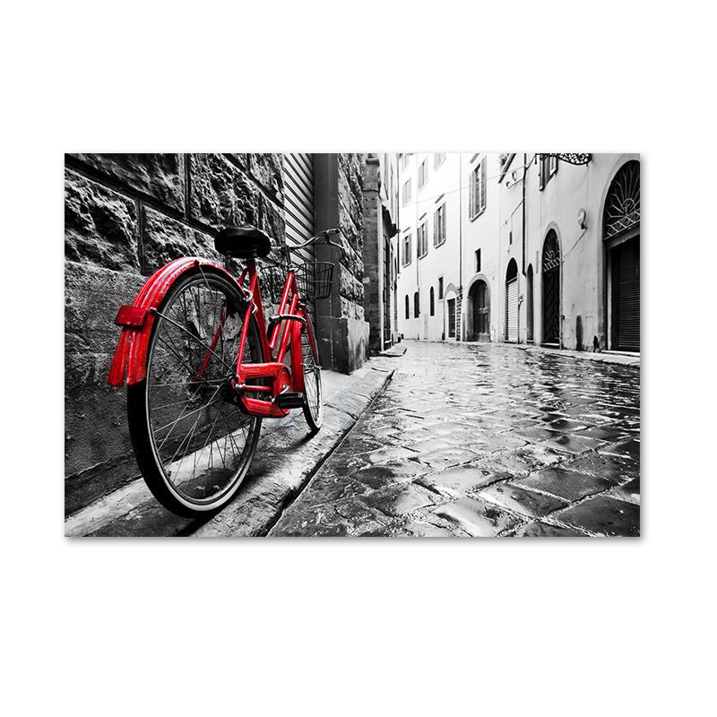 

Черно-белый городской пейзаж Красный зонтик Картина на холсте Современное настенное искусство Постеры и принты Картины для гостиной Домашний декор 21x30cm No Framed