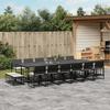 VidaXL 17 Pcs Garden Dining Set Black Cushions Wicker, Outdoor Dining Set, Dining Furniture of 3295072