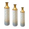 3 Pieces Tall Floor Vase Textured with Gilded Golden Detail Modern for Residential