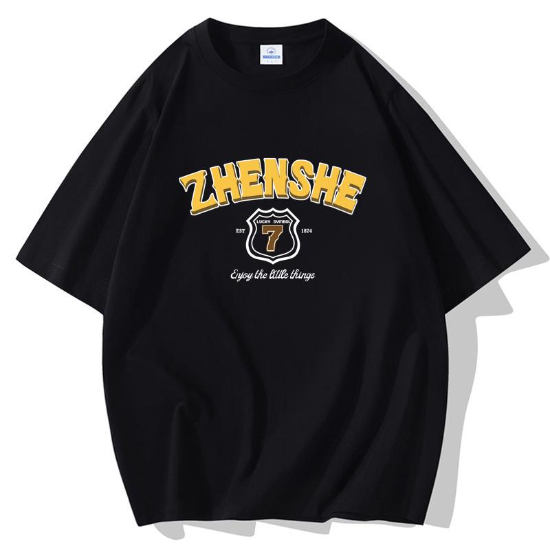 Man's Short Sleeves Loose T-shirt 100% Cotton Casual Tee Size S-5XL