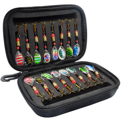16 piezas Cucharillas de Pesca Señuelos Señuelos Metálicos Set para Casting Spinner Señuelo de Pesca con Estuche Bolsa de Almacenamiento