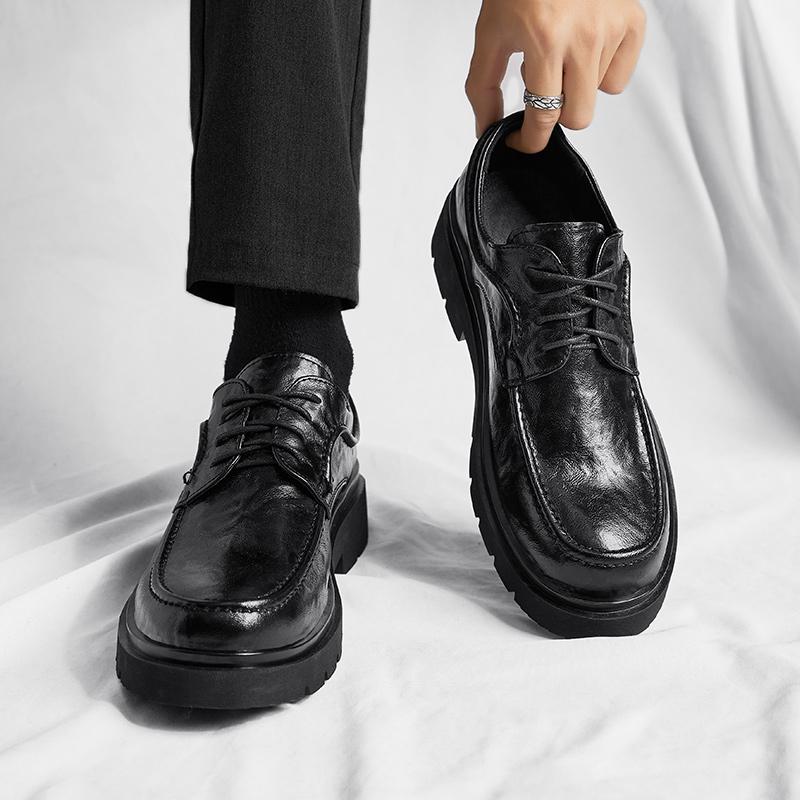 Модные новые кожаные оксфорды на платформе — фото 6