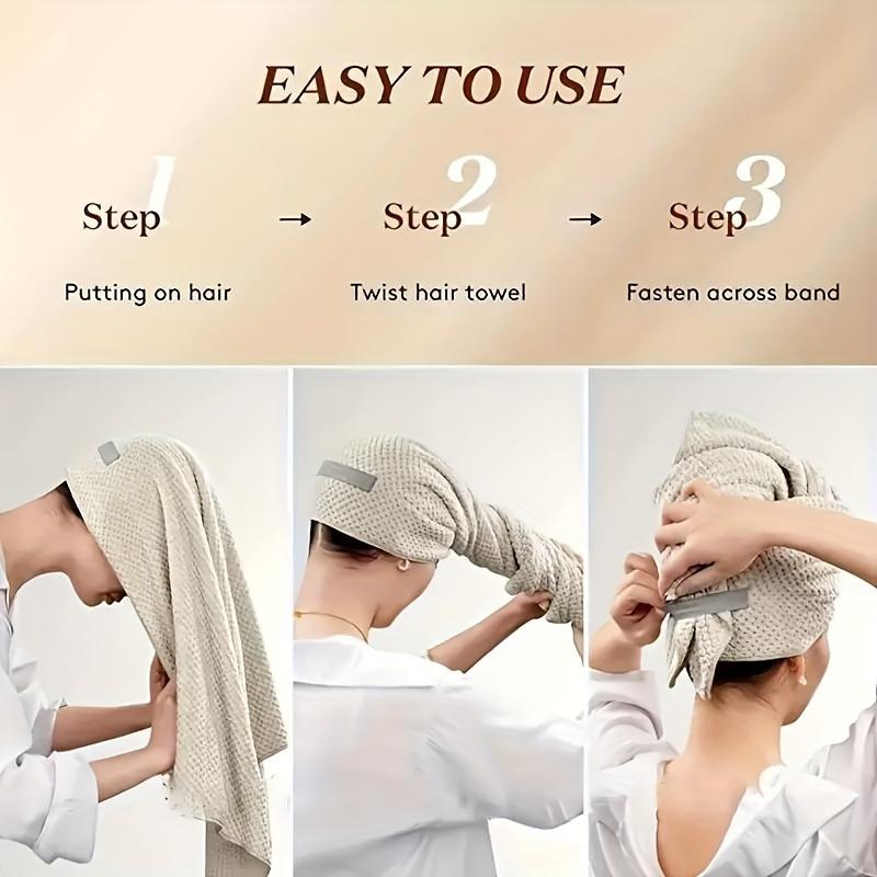 Women'S Quick-Dry Hair Towel Cap, Highly Absorbent Polyester Hair Turban for Curly Long Thick Hair, Moisture-Wicking Hair Wrap for Drying Hair