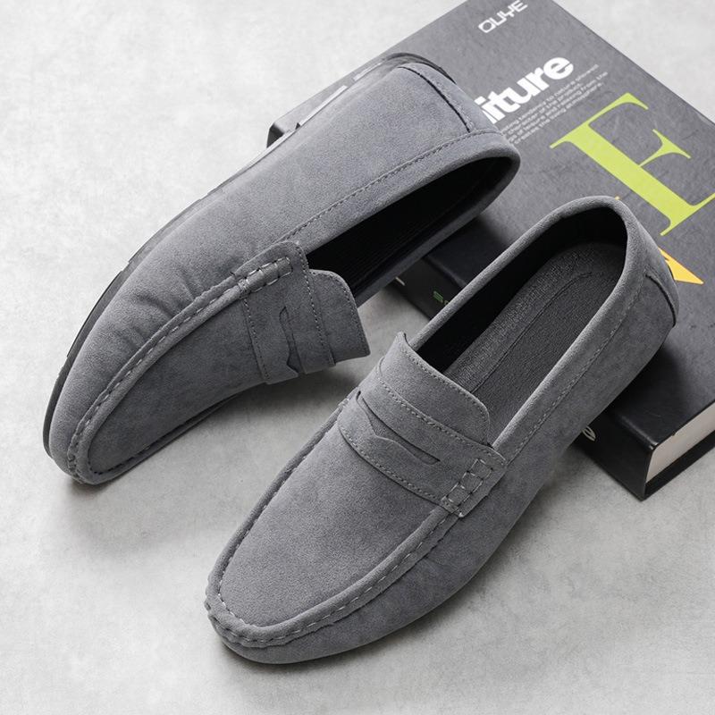 

Doudou shoes men s new high-end men s casual leather shoes one foot lazy shoes 44