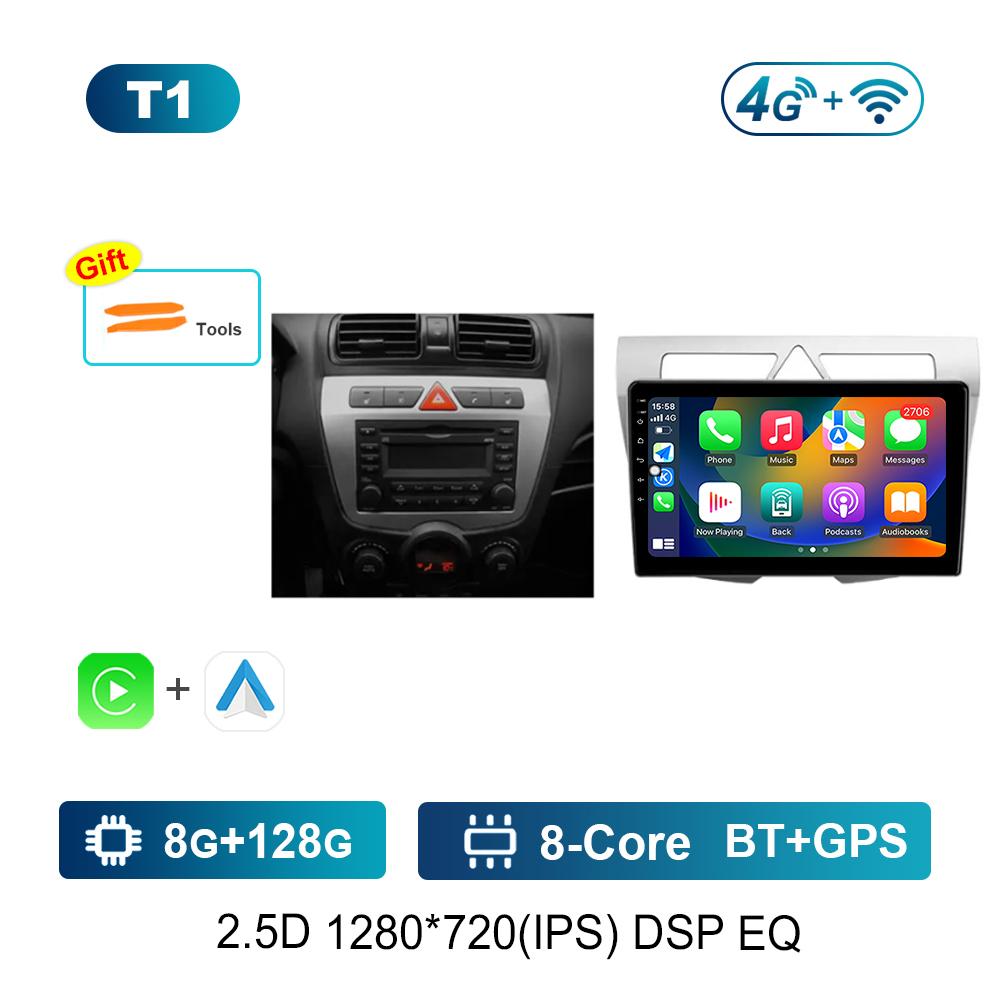 Video Multimedia Player Android Auto 4G Carplay WiFi 9 '' for Kia Morning Picanto 2007 - 2011 WiFi QLED IPS Screen 4G Bluetooth